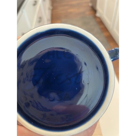 Dark Blue Navy FIESTA mugs set of 2 classic ring handle USA MADE - Picture 9 of 9